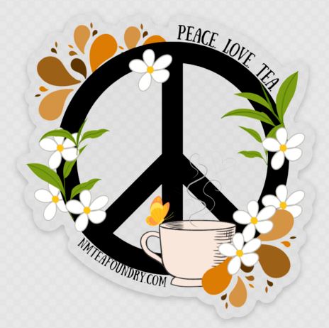 Clear Sticker - Peace, Love, Tea